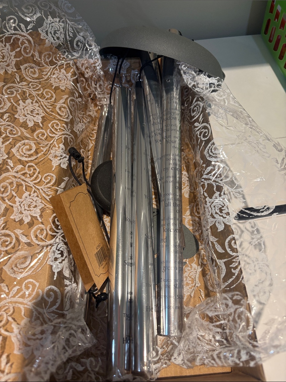 Sonnet Chimes by Carson Silver Metal Wind Chime - Modern Tubular Design